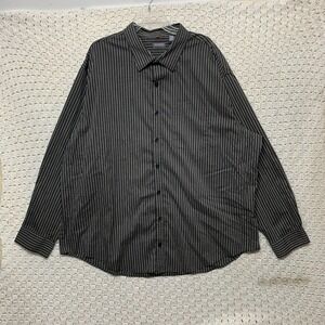 Van Heusen Shirt 2XL 19-19/5 Traveler Button up Mens Check Long  Sleeve Black